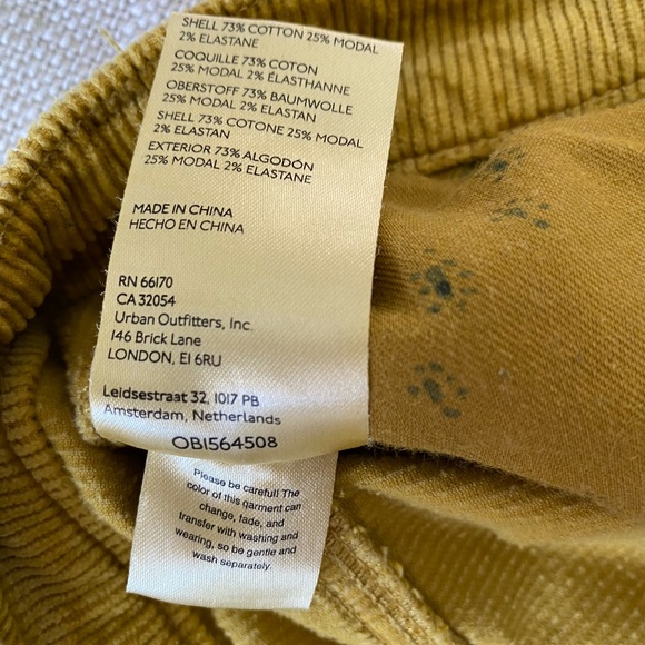 Pilcro Anthropologie Mustard Yellow Corduroy Straight Crop Pants- Sz-28 - Picture 13 of 15